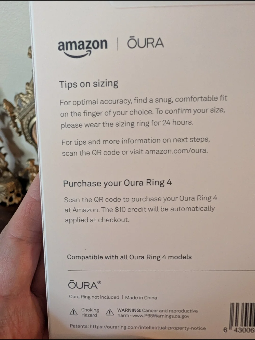 Oura Ring 4 Sizing Kit — Silver Finish